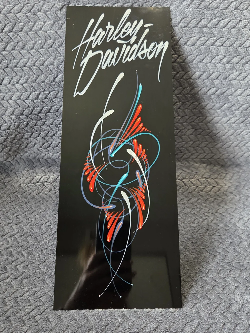 Harley Davidson Hand Painted Pinstripe Art Sign Custom ACM Panel Wall Decor